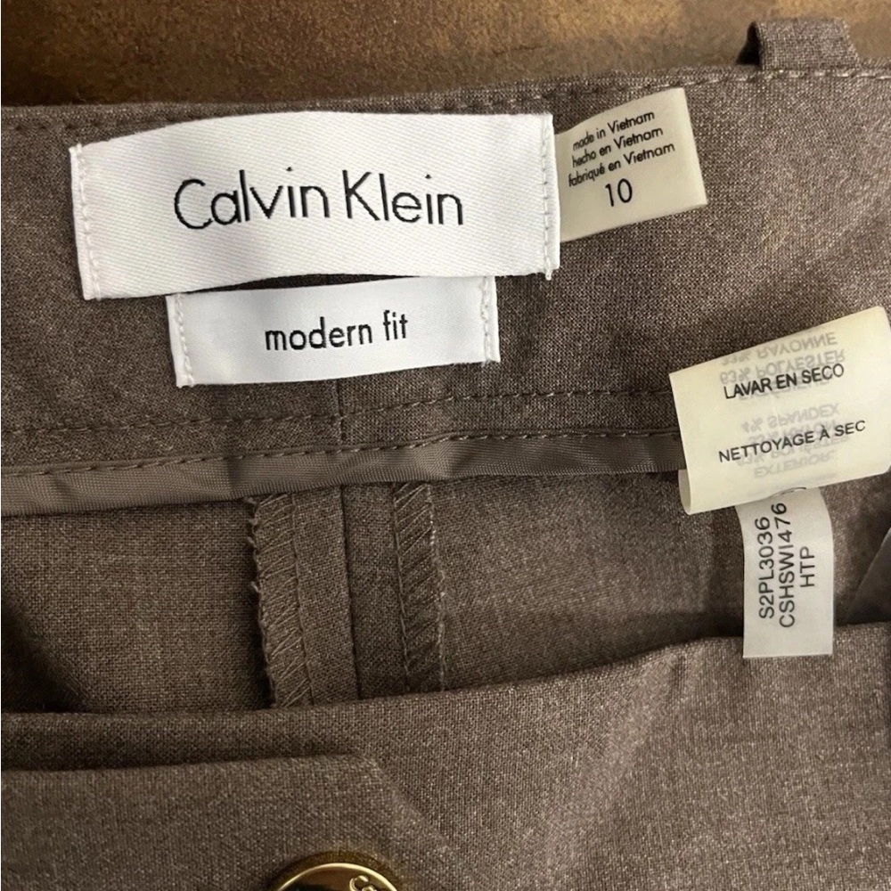 Calvin Klein Women's Modern Fit Dress Pants Beige Brown Size 10 NWT Boot Cut Leg - Picture 7 of 8